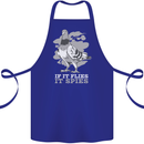 If it Flies it Spies Conspiracy Pigeon Cotton Apron 100% Organic Royal Blue