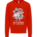 If it Flies it Spies Conspiracy Pigeon Kids Sweatshirt Jumper Bright Red