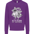 If it Flies it Spies Conspiracy Pigeon Kids Sweatshirt Jumper Purple