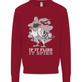 If it Flies it Spies Conspiracy Pigeon Kids Sweatshirt Jumper Red