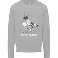 If it Flies it Spies Conspiracy Pigeon Kids Sweatshirt Jumper Sports Grey