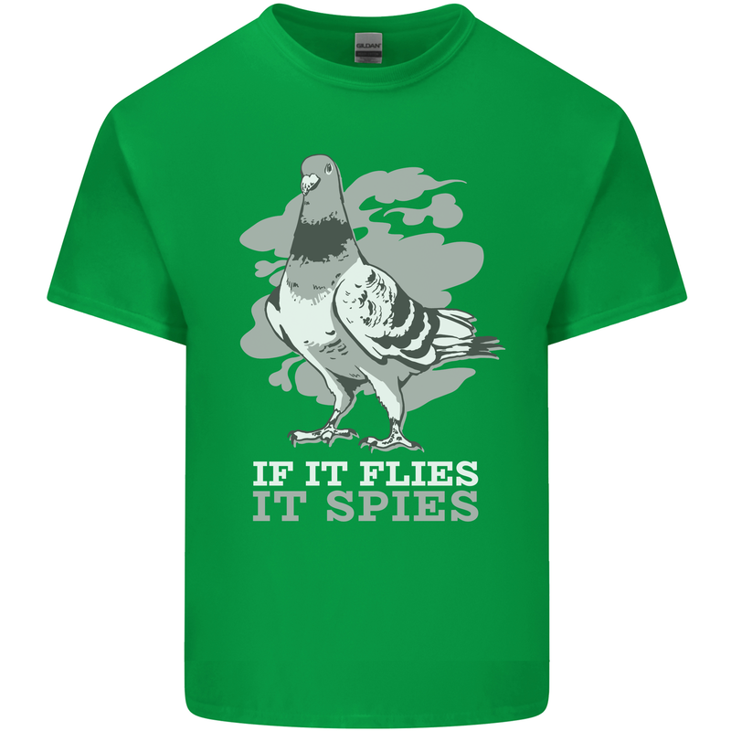 If it Flies it Spies Conspiracy Pigeon Kids T-Shirt Childrens Irish Green