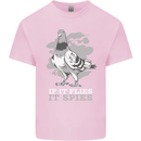 If it Flies it Spies Conspiracy Pigeon Kids T-Shirt Childrens Light Pink