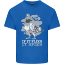 If it Flies it Spies Conspiracy Pigeon Kids T-Shirt Childrens Royal Blue