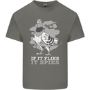 If it Flies it Spies Conspiracy Pigeon Mens Cotton T-Shirt Tee Top Charcoal