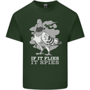 If it Flies it Spies Conspiracy Pigeon Mens Cotton T-Shirt Tee Top Forest Green