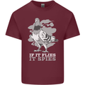 If it Flies it Spies Conspiracy Pigeon Mens Cotton T-Shirt Tee Top Maroon