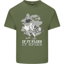 If it Flies it Spies Conspiracy Pigeon Mens Cotton T-Shirt Tee Top Military Green
