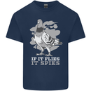 If it Flies it Spies Conspiracy Pigeon Mens Cotton T-Shirt Tee Top Navy Blue