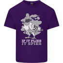 If it Flies it Spies Conspiracy Pigeon Mens Cotton T-Shirt Tee Top Purple