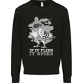 If it Flies it Spies Conspiracy Pigeon Mens Sweatshirt Jumper Black