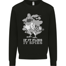 If it Flies it Spies Conspiracy Pigeon Mens Sweatshirt Jumper Black