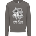 If it Flies it Spies Conspiracy Pigeon Mens Sweatshirt Jumper Charcoal