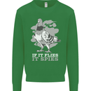 If it Flies it Spies Conspiracy Pigeon Mens Sweatshirt Jumper Irish Green