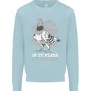 If it Flies it Spies Conspiracy Pigeon Mens Sweatshirt Jumper Light Blue