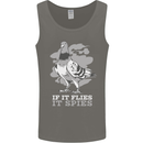 If it Flies it Spies Conspiracy Pigeon Mens Vest Tank Top Charcoal
