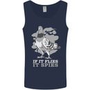 If it Flies it Spies Conspiracy Pigeon Mens Vest Tank Top Navy Blue