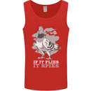 If it Flies it Spies Conspiracy Pigeon Mens Vest Tank Top Red