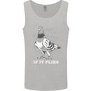 If it Flies it Spies Conspiracy Pigeon Mens Vest Tank Top Sports Grey