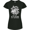 If it Flies it Spies Conspiracy Pigeon Womens Petite Cut T-Shirt Black