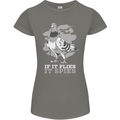 If it Flies it Spies Conspiracy Pigeon Womens Petite Cut T-Shirt Charcoal