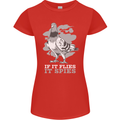 If it Flies it Spies Conspiracy Pigeon Womens Petite Cut T-Shirt Red
