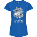 If it Flies it Spies Conspiracy Pigeon Womens Petite Cut T-Shirt Royal Blue