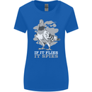 If it Flies it Spies Conspiracy Pigeon Womens Wider Cut T-Shirt Royal Blue