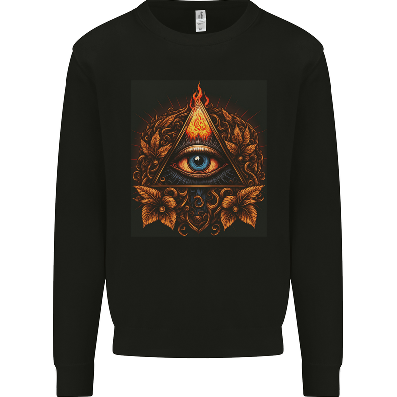 Illuminati Eye Secret Society Cult Fantasy Mens Sweatshirt Jumper Black
