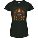 Illuminati Eye Secret Society Cult Fantasy Womens Petite Cut T-Shirt Black