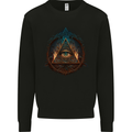 Illuminati Eye With Flames Conspiracy Fantasy Kids Sweatshirt Jumper Black