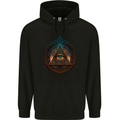 Illuminati Eye With Flames Conspiracy Fantasy Mens 80% Cotton Hoodie Black