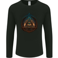Illuminati Eye With Flames Conspiracy Fantasy Mens Long Sleeve T-Shirt Black