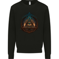 Illuminati Eye With Flames Conspiracy Fantasy Mens Sweatshirt Jumper Black