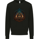 Illuminati Eye With Flames Conspiracy Fantasy Mens Sweatshirt Jumper Black