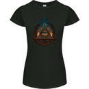 Illuminati Eye With Flames Conspiracy Fantasy Womens Petite Cut T-Shirt Black