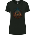 Illuminati Eye With Flames Conspiracy Fantasy Womens Wider Cut T-Shirt Black
