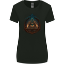 Illuminati Eye With Flames Conspiracy Fantasy Womens Wider Cut T-Shirt Black