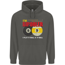 Im Bipooler I Play 8-Ball 9-Ball Funny Pool Childrens Kids Hoodie Storm Grey