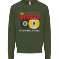 Im Bipooler I Play 8-Ball 9-Ball Funny Pool Kids Sweatshirt Jumper Forest Green