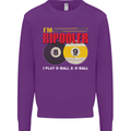 Im Bipooler I Play 8-Ball 9-Ball Funny Pool Kids Sweatshirt Jumper Purple