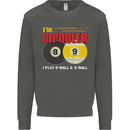 Im Bipooler I Play 8-Ball 9-Ball Funny Pool Kids Sweatshirt Jumper Storm Grey
