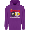 Im Bipooler I Play 8-Ball 9-Ball Funny Pool Mens 80% Cotton Hoodie Purple