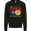 Im Bipooler I Play 8-Ball 9-Ball Funny Pool Mens Sweatshirt Jumper Black
