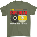 Im Bipooler I Play 8-Ball 9-Ball Funny Pool Mens T-Shirt Cotton Gildan Military Green