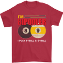 Im Bipooler I Play 8-Ball 9-Ball Funny Pool Mens T-Shirt Cotton Gildan Red
