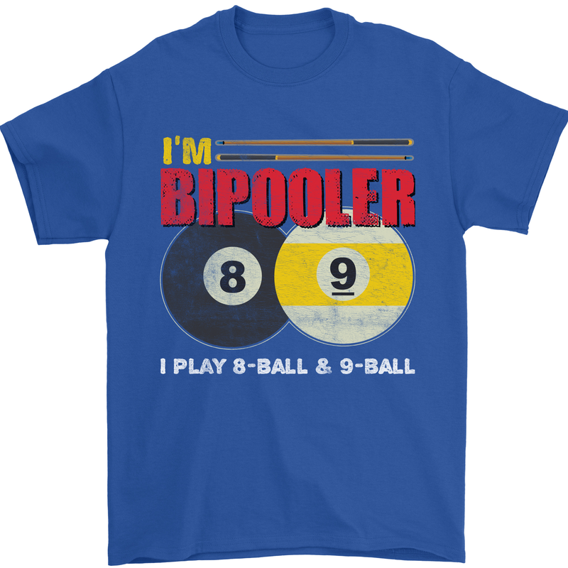 Im Bipooler I Play 8-Ball 9-Ball Funny Pool Mens T-Shirt Cotton Gildan Royal Blue