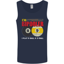 Im Bipooler I Play 8-Ball 9-Ball Funny Pool Mens Vest Tank Top Navy Blue