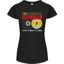 Im Bipooler I Play 8-Ball 9-Ball Funny Pool Womens Petite Cut T-Shirt Black