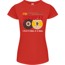 Im Bipooler I Play 8-Ball 9-Ball Funny Pool Womens Petite Cut T-Shirt Red